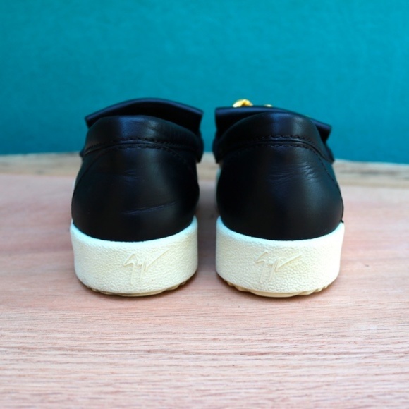 Giuseppi Zanotti Black Leather Fringe Sneakers - Picture 4 of 7